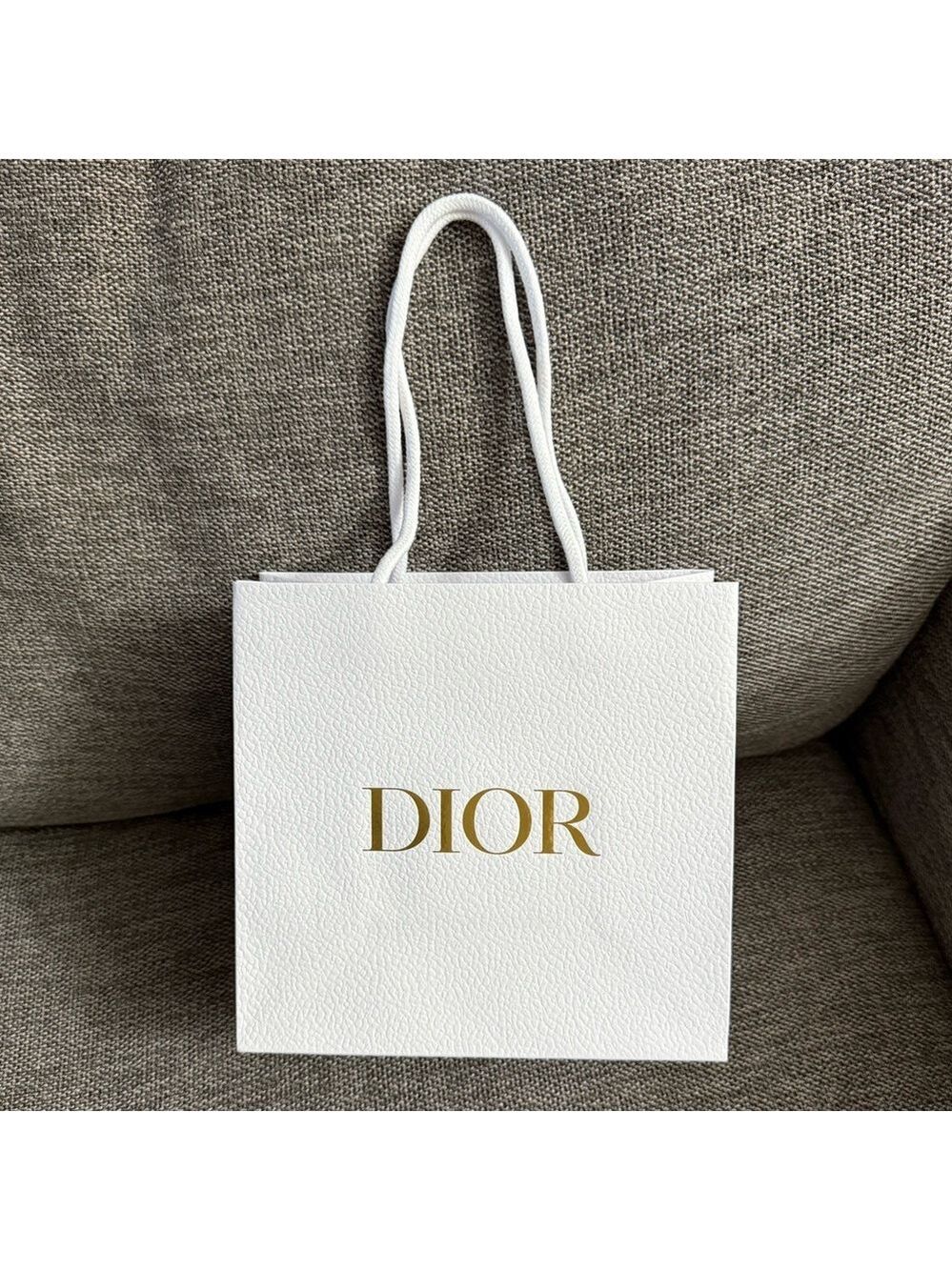 Christian Dior Small Square Gift Paper Bag White New Empty Authentic
